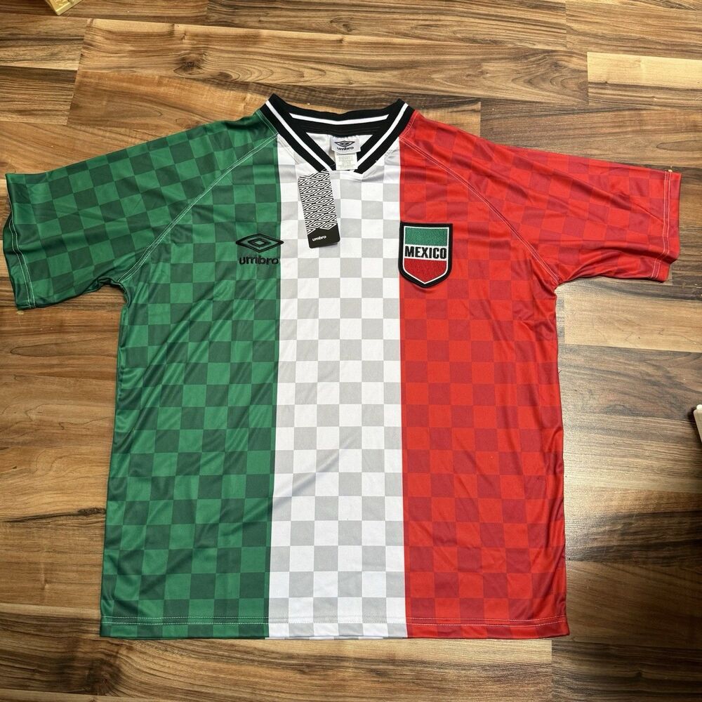 Mexico National Team Umbro Vintage Retro Style Soccer Jersey Mens Sz Medium NWT